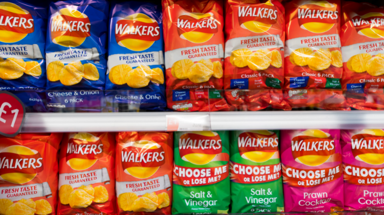 Why Walkers cheese and onion crisp packets are blue not green
